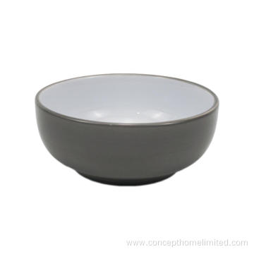 Reactive glazed stoneware dinner set - outside grey